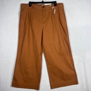 NWTs a.n.a Womens High-Rise Wide Leg Crop Pants Burnt Orange Size 18